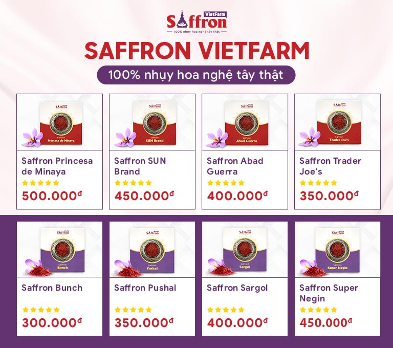 Các sản phẩm cao cấp từ Saffron Vietfarm