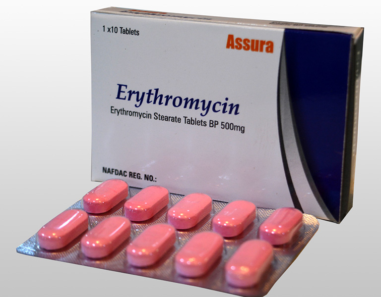 Chữa viêm họng cấp với thuốc kháng sinh Erythromycin