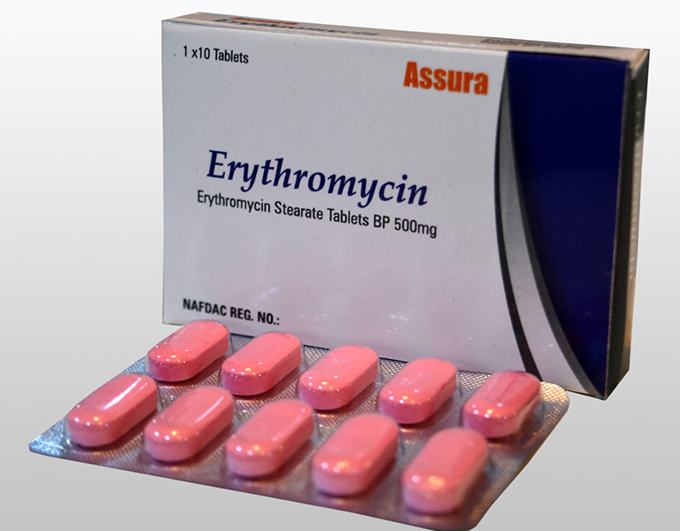 Thuốc kháng sinh chữa viêm họng Erythromycin