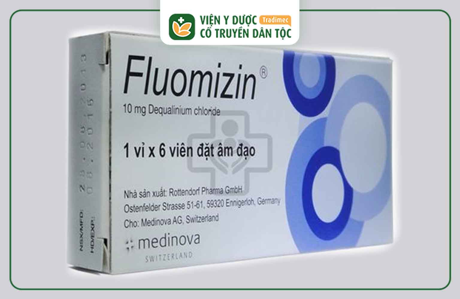 Fluomizin thuộc phân nhóm thuốc tác động lên âm đạo có tên gốc là dequalinium chloride